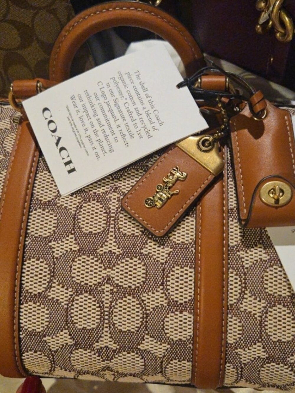 Authentic Coach Ruby Satchel signature canevas & burnished amber cocoa